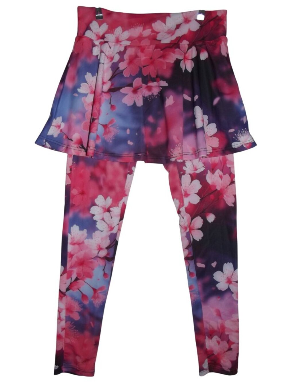 Yoga Pants Leggings with Skirt Womens Size Large Pink Floral high rise athletic